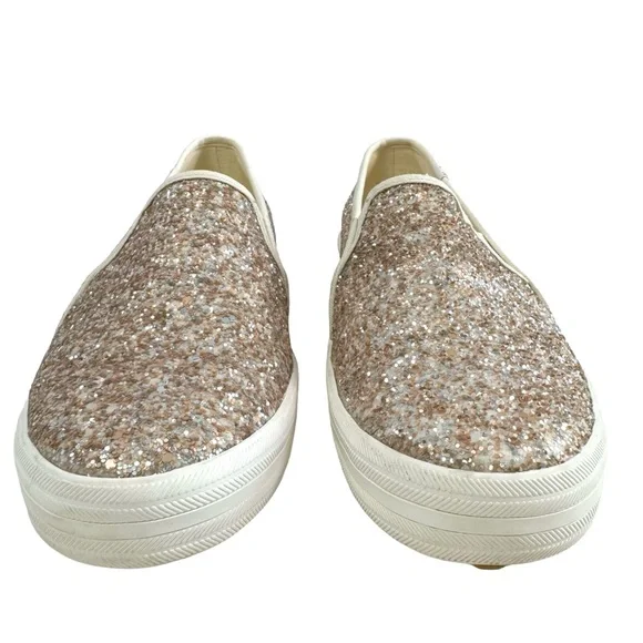 Keds Kate Spade Rose Gold/ Champagne Cream Double Decker SlipOn Sneaker Size 8.5 - Picture 6 of 16